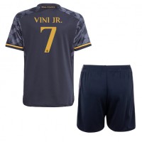 Real Madrid Vinicius Junior #7 Replika babykläder Bortaställ Barn 2023-24 Kortärmad (+ korta byxor)